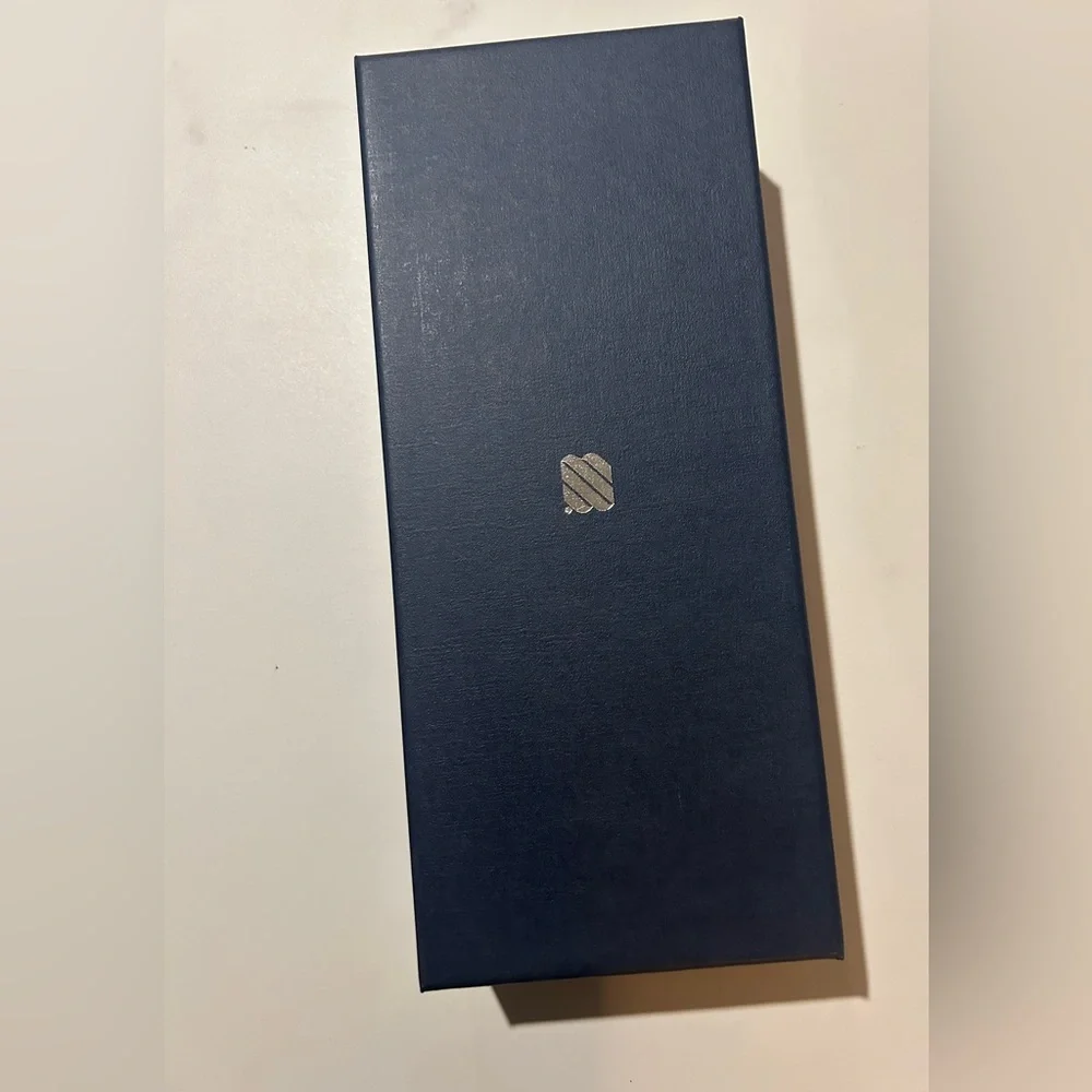 Brass Cylinder Thermometer with Navy Gift Box